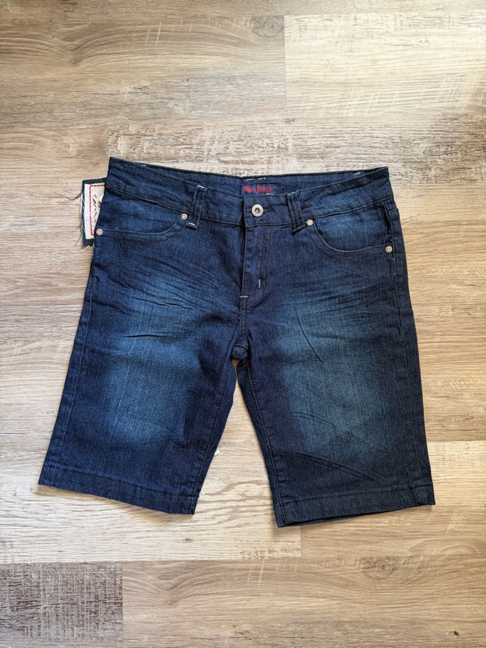 NWT Nina Rossi Women's Dark Indigo Denim Jean Shorts